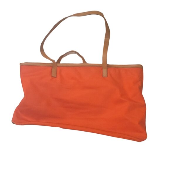 Michael Kors Vibrant Orange Tote with Brown Trim - Picture 7 of 8